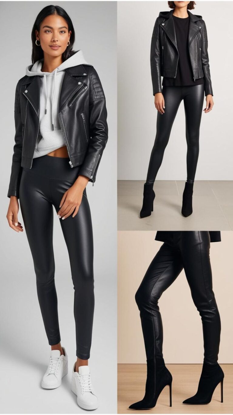 Leder Leggings Outfit Party