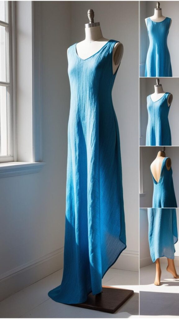A blue maxi dress is a refreshing summer choice, offering a cool and calming vibe while complementing various skin tones for a stylish and flattering look.