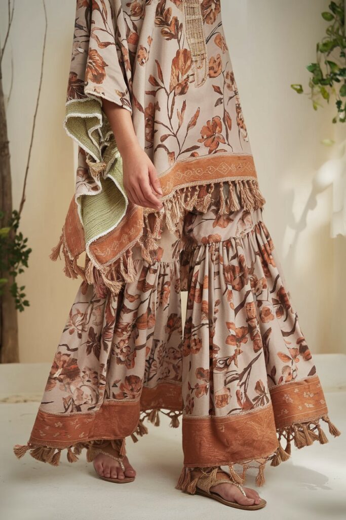 A person wearing Boho Chic: Embrace flowy dresses, fringe details, and earthy tones for a free-spirited bohemian look.