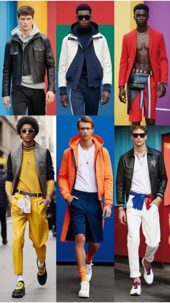 A group of people wearing diverse street style outfits, showcasing different trends and personal styles.