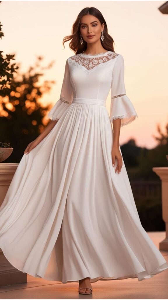 A summer white midi dress offers a stylish and sophisticated look, making it a perfect choice for a night out or any special occasion.