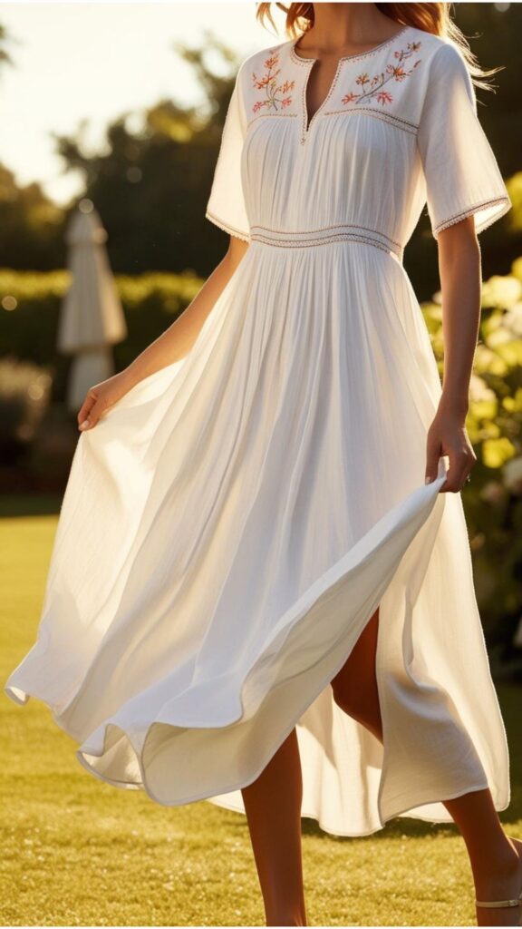 A summer white midi dress is a versatile piece that can be dressed up or down. It’s perfect for a variety of occasions, from casual outings to formal events.