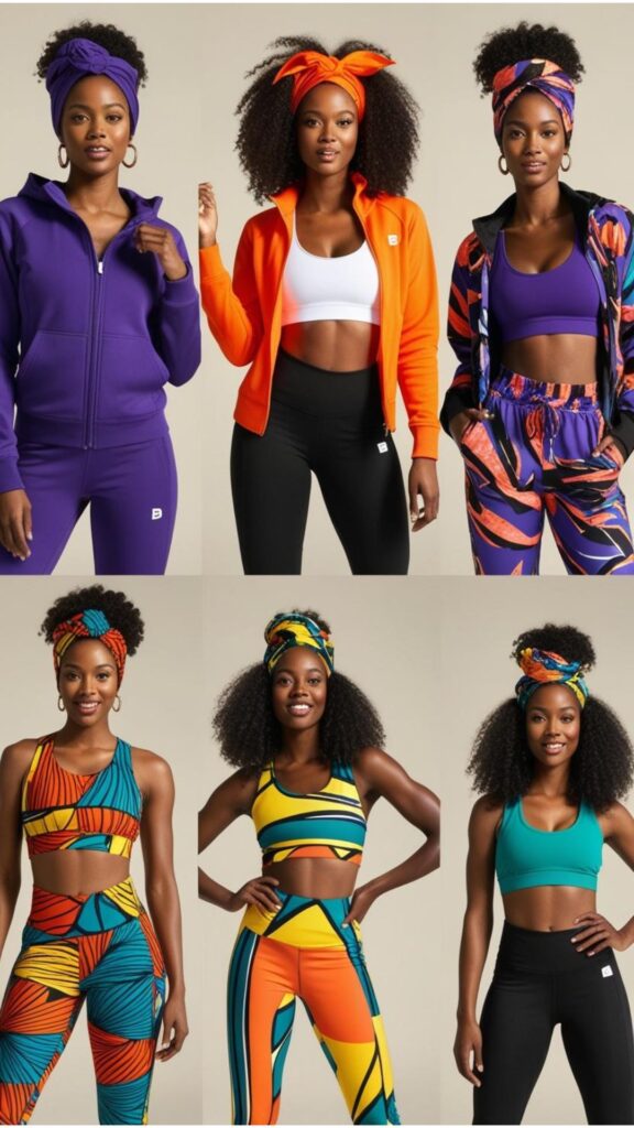 Athleisure outfits for Black stunning women shine with bold colors, prints, and headwraps—celebrate unique beauty while supporting Black-owned brands.