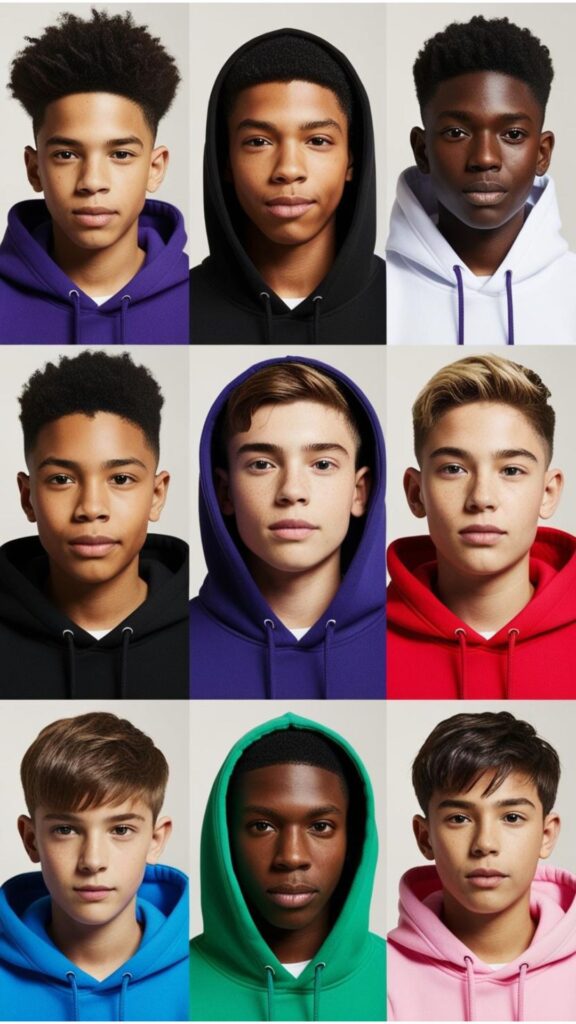 Boys can showcase their hoodie aesthetic through selfies.