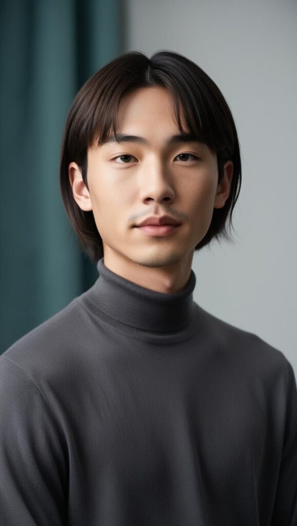 A person with thin fine hair styled in a chin-length bob.