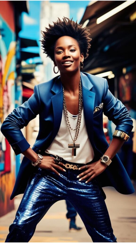 A person confidently showcasing their unique urban fashion style.