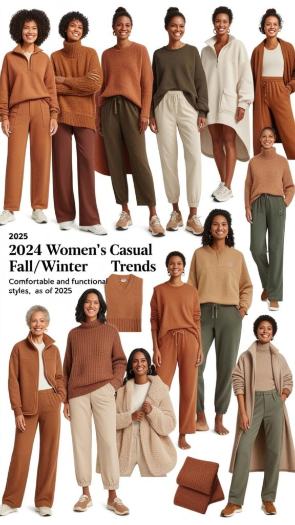 2024 women's casual fall/winter trends foreshadow 2025's comfortable and functional styles.
