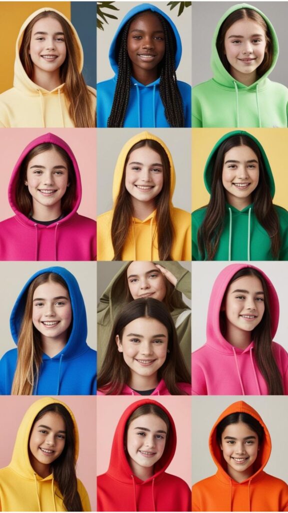 Hoodies are a popular choice for girls' profile pictures (DPs).