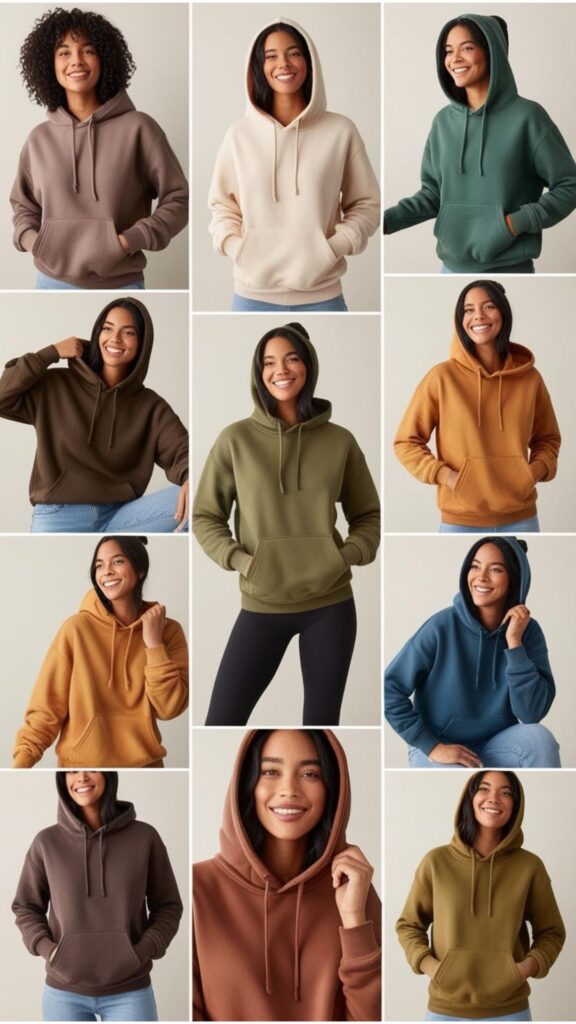 Casual photos and "snaps" perfectly capture the everyday hoodie aesthetic.