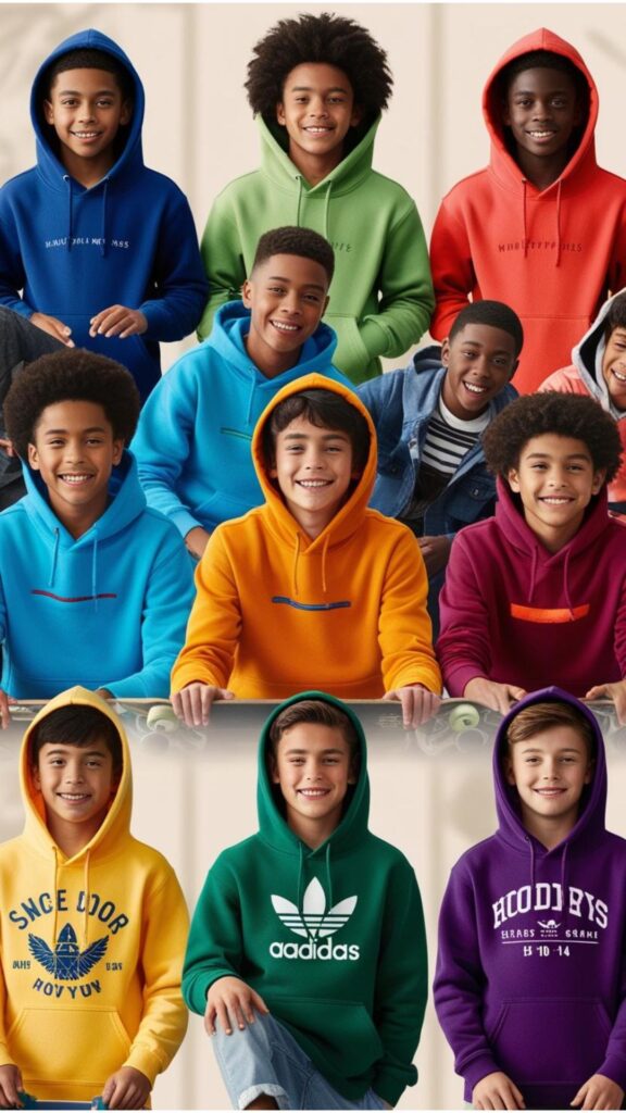 Hoodies: a popular, comfortable, and stylish everyday choice for boys.
