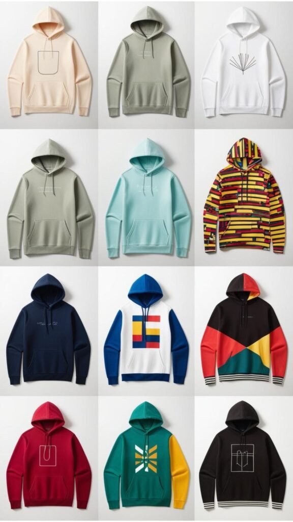 Hoodie designs range from simple and minimalist to bold and graphic.