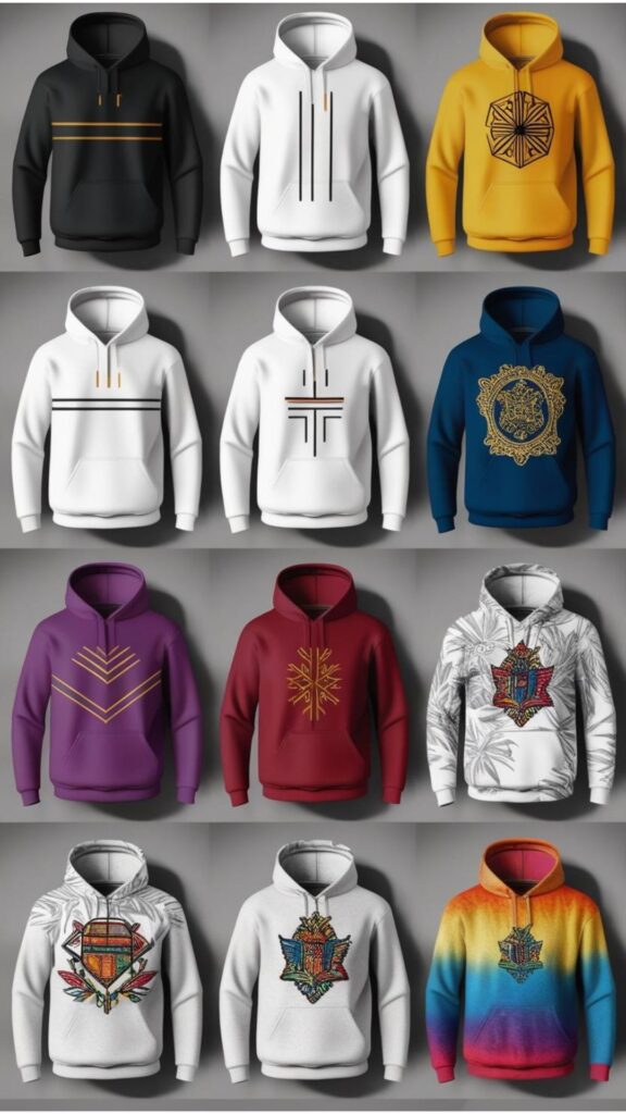 Hoodie design options are vast, ranging from simple to complex.