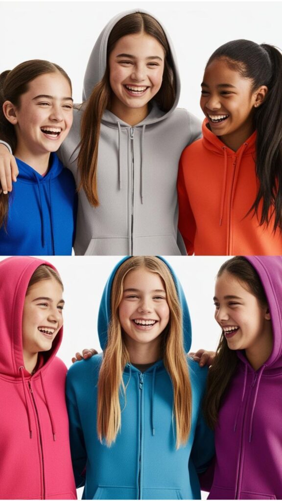 Hoodies: a popular, comfortable, and stylish choice for girls.