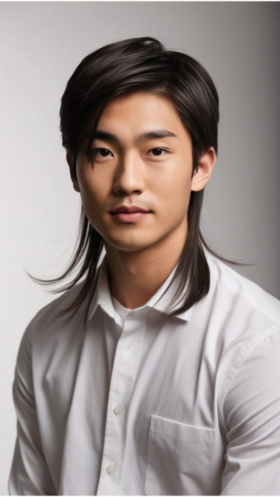 A person with straight hair styled in layers, showcasing added volume and movement.