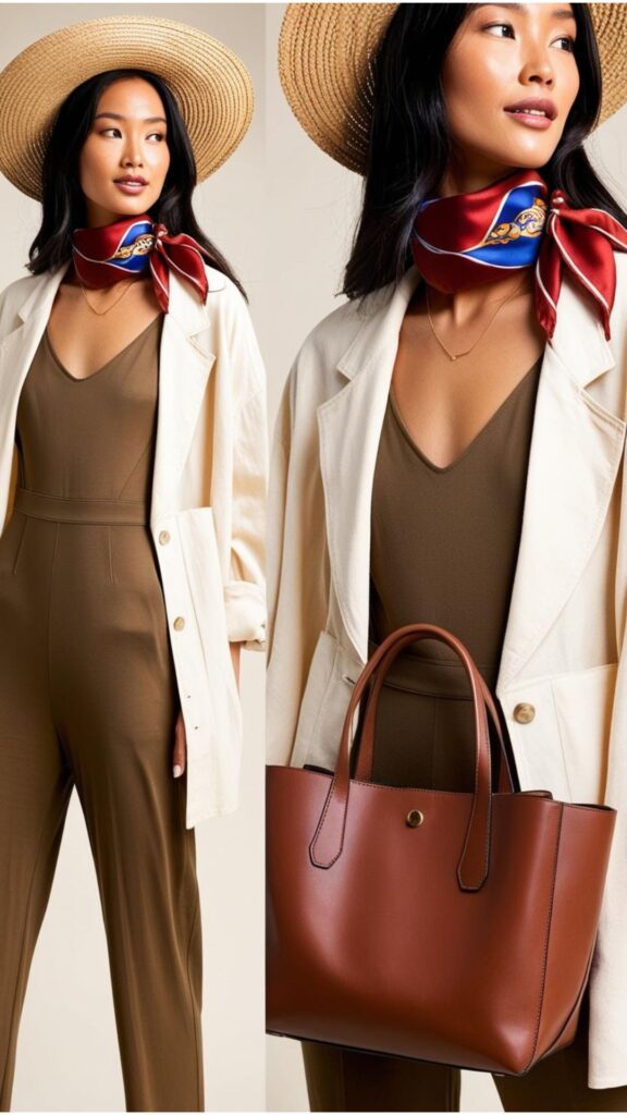 Styling a one-piece with a jacket: Play with proportions (oversized/fitted, cropped/flowy), accessorize (scarf, hat, jewelry, bag), and experiment with colors/prints.