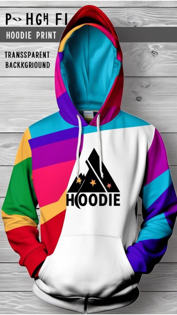 PNG files are popular for hoodie print designs due to high resolution and transparent backgrounds, ensuring crisp, easy-to-layer prints.