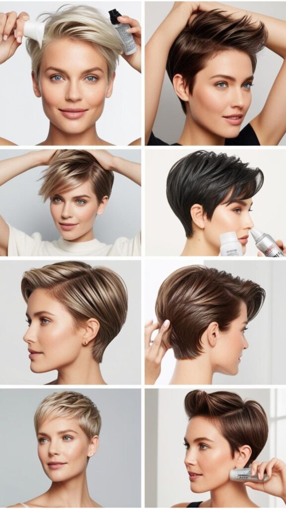 Styling short hair is quick and easy with the right techniques and products. Experiment with mousse, gel, and hairspray to create various looks and textures.