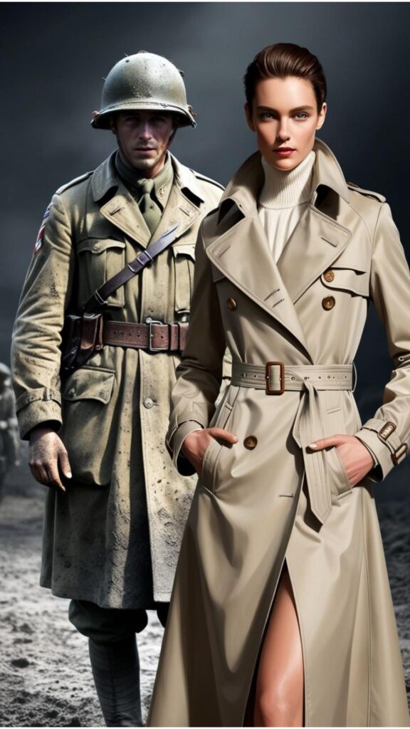 The trenchcoat's history spans from its functional origins in World War I to its iconic status in Hollywood and modern fashion adaptations.