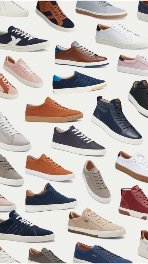 A diverse collection of shoes aesthetic sneakers showcasing various styles, emphasizing personal style, comfort, durability, and versatility for informed selections.