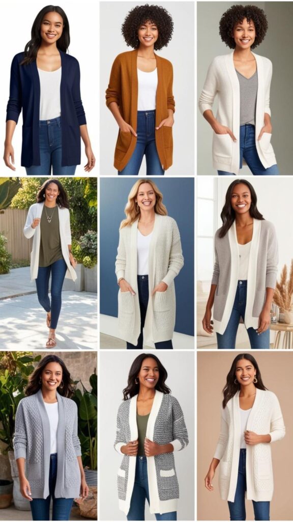 Cardigan outfits: stylish and comfortable. Move freely, express your style, and feel confident. Versatile pieces for outfits that blend style and comfort seamlessly.