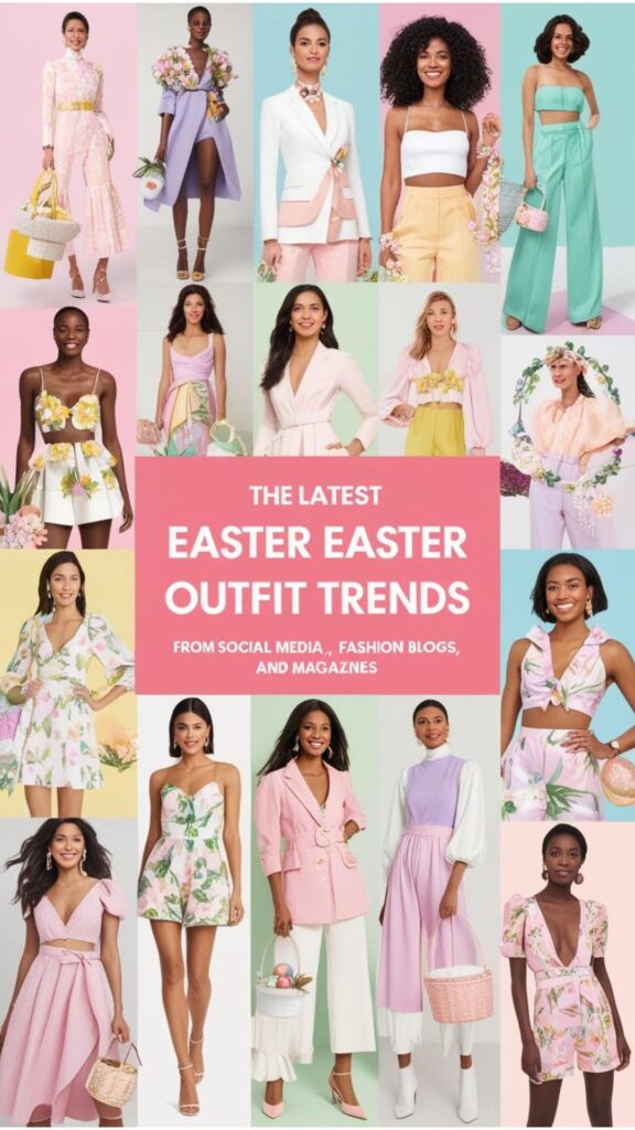 Find Easter outfit inspiration on social media, fashion blogs, and magazines for the latest trends and styling tips.