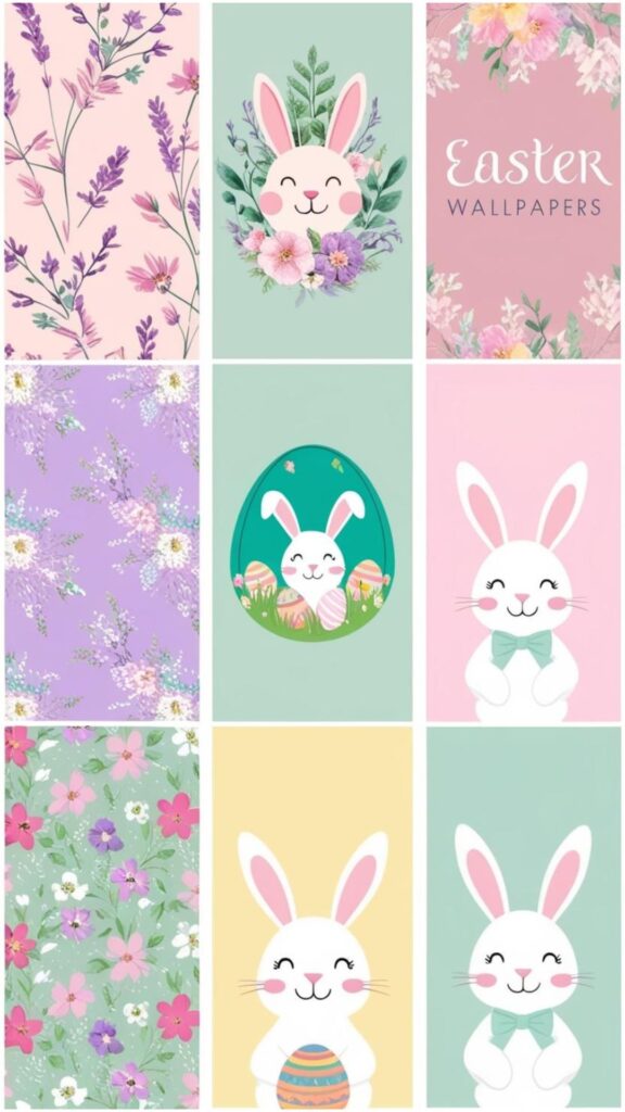 Stylish Easter wallpapers for your phone! Choose floral patterns, pastel colors, or cute bunny illustrations to celebrate the season.