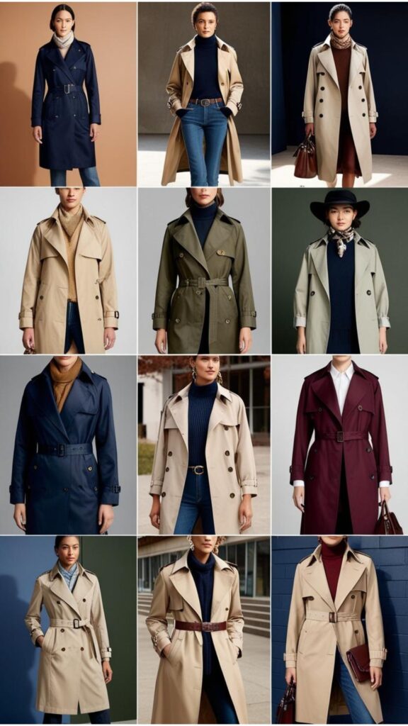 Trench coats offer versatile styling options. Experiment with layering, accessories, and colors to create unique looks that express your personality.