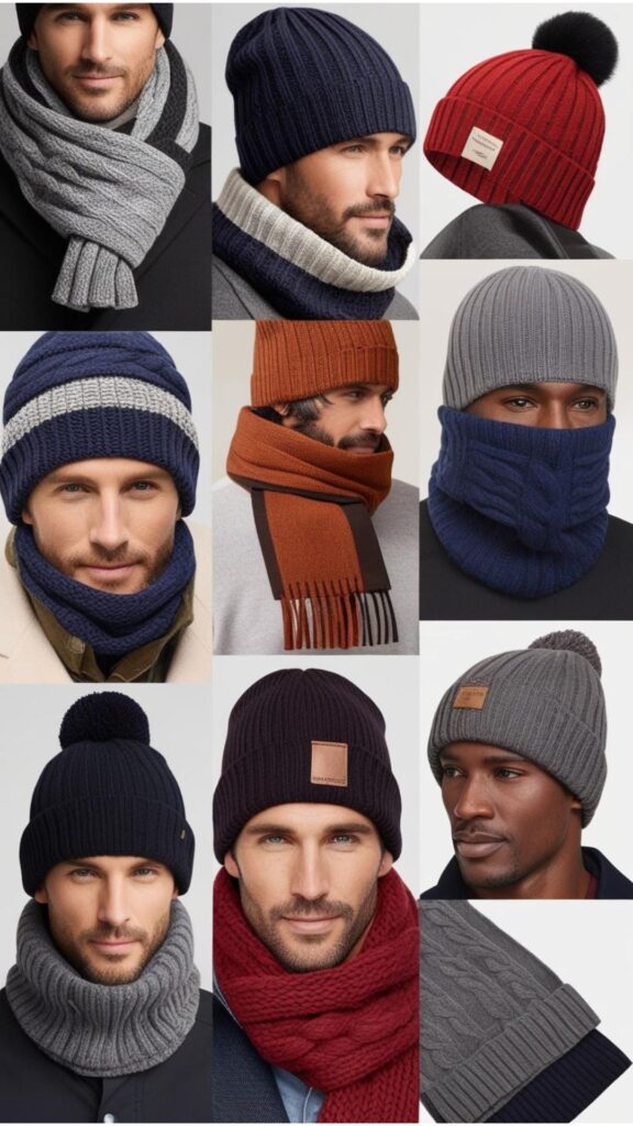 Scarves and beanies for men: add personality with stylish and cozy winter accessories.