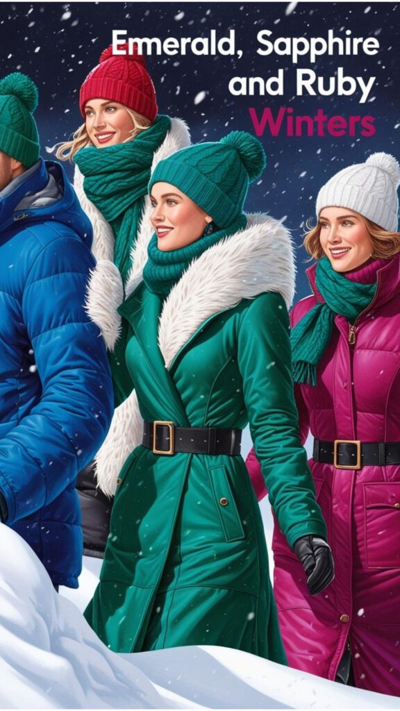 Vibrant winter: emerald, sapphire, ruby add color to wardrobes.