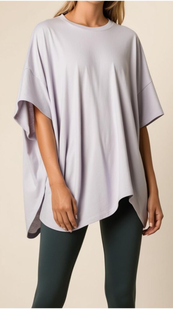 Oversized t-shirts and leggings: Comfortable and stylish outfit.