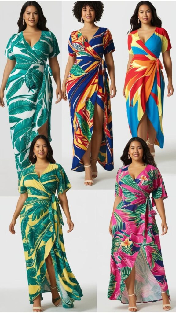 Flattering wrap dresses for curvy women: Accentuate the waist and enhance curves.