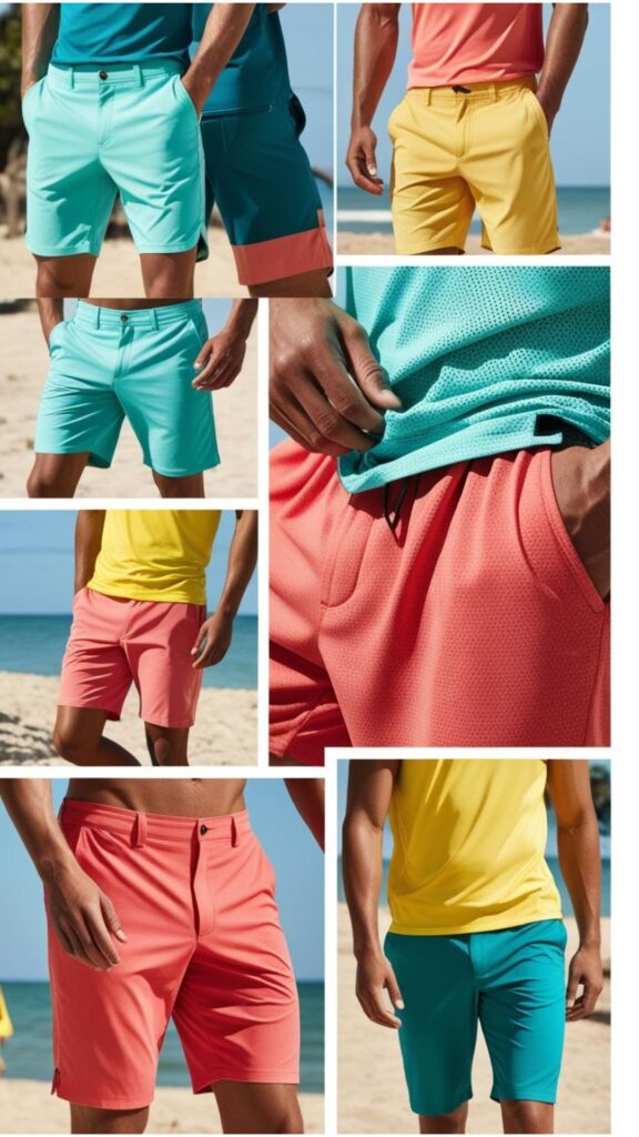 Summer essentials for men: shorts and t-shirts for warm weather comfort.