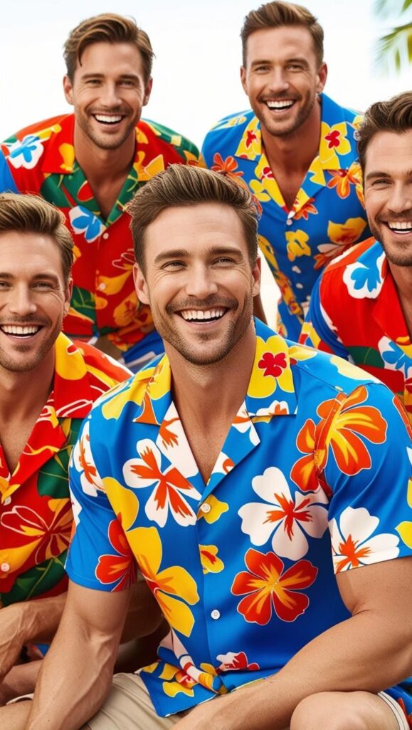 Summer spirit for men: embrace vibrant Hawaiian shirts for a touch of tropical flair.