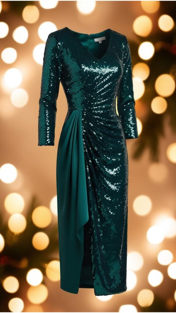 A shimmering sequin dress, a timeless and elegant selection, ideal for festive holiday parties